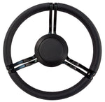 Steering Wheel, Isotta Fanete, Black Leather, Black Anodized  Spokes