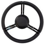 Steering Wheel, Isotta Fanete, Black Leather, Black Anodized  Spokes