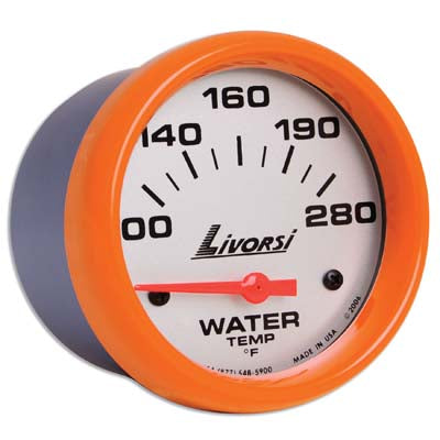 AA Livorsi - Mega & Race Series Water Temperature Gauge 2-1/16 or 2-5/8