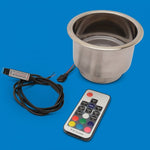 CUP HOLDERS STAINLESS STEEL LED MULTI COLOR LIGHT