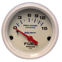 AutoMeter White Pro Comp 0-15 PSI Fuel Pressure Gauge