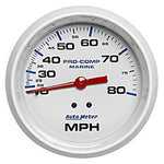 AutoMeter White Pro Comp Marine Analog Speedometer, Liquid Pitot Operation, 3-3/8"