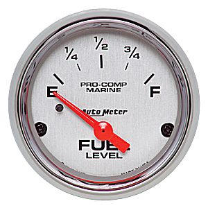 AutoMeter Chrome Ultra Lite Marine Fuel Gauge