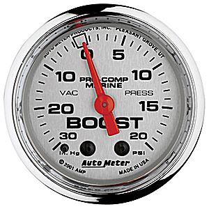 AutoMeter Chrome Ultra Lite Marine   Boost/Vac