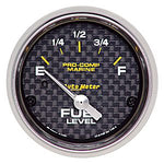 AutoMeter Carbon Fiber Pro Comp Marine: Fuel Level Gauge