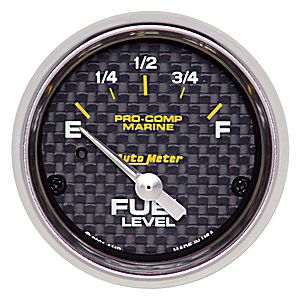 AutoMeter Carbon Fiber Pro Comp Marine: Fuel Level Gauge
