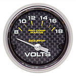 AutoMeter Carbon Fiber Pro Comp Marine: Voltmeters - 12 Volts