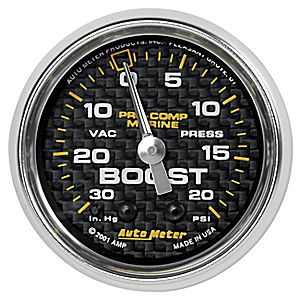 AutoMeter Carbon Fiber Pro Comp Marine: Boost and Turbocharger Gauges