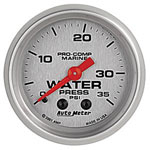 AutoMeter Platinum 0-35 PSI Mechanical Water Pressure Gauge