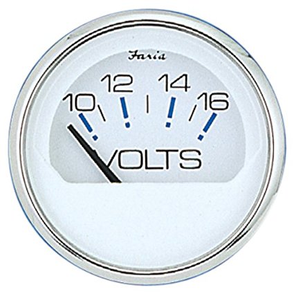 Faria Chesapeake SS Gauge Voltmeter, Black or White