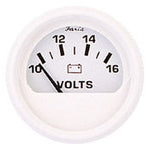 Faria 2" Dress White Series Voltmeter, 10-16V